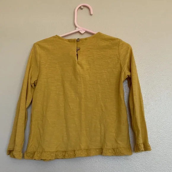 Zara Baby Girl Mustard Yellow Long Sleeve Top 3/4 - Picture 5 of 6
